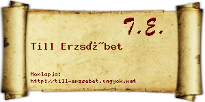 Till Erzsébet névjegykártya